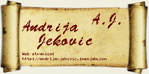 Andrija Jeković vizit kartica